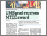 [thumbnail of UMS grad receives MTCC award.pdf]